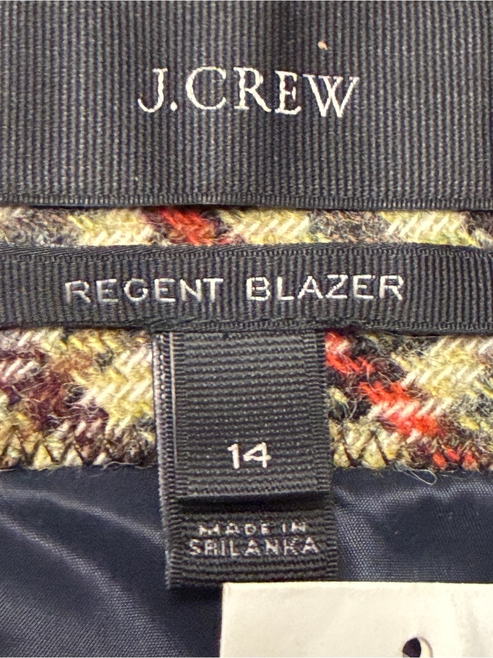 J. Crew Regent Blazer Houndstooth Moon Tweed English Wool Gold Buttons Academia - Picture 7 of 15